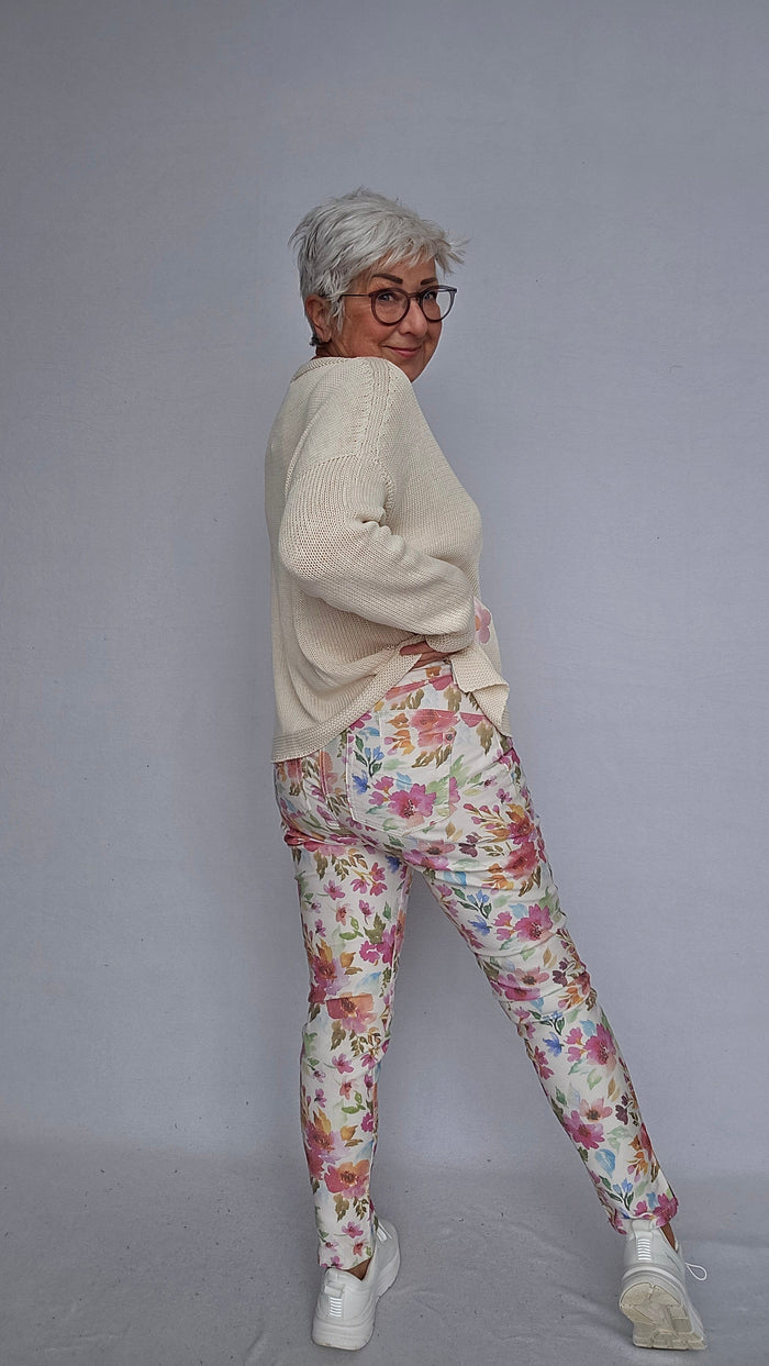 Cero Etage Bukse CRO- Suzanne bukse m/print Flower kunstkolonialen