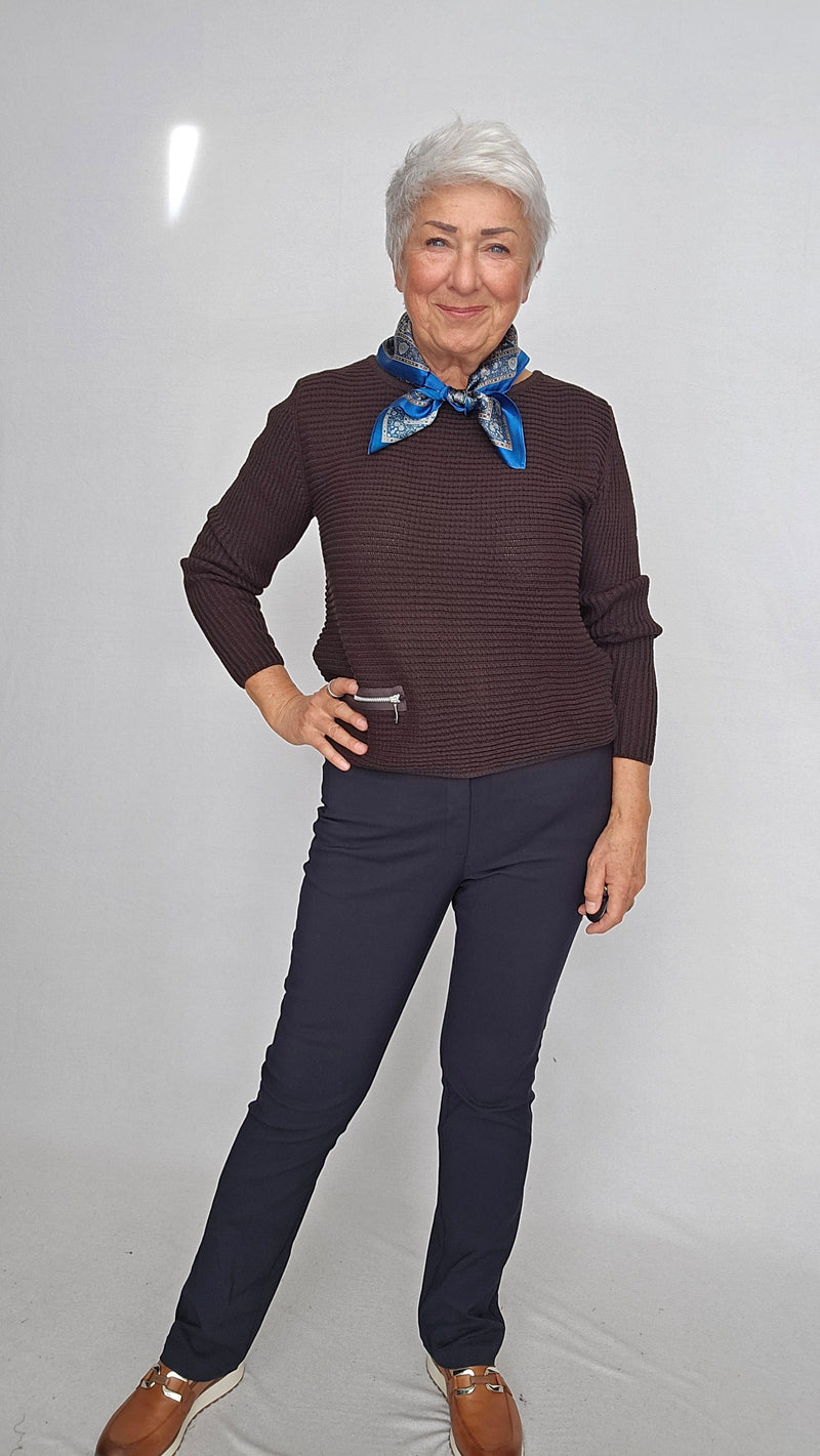 Cero Etage Bukser 34 / Dark Navy CRO- Lina 78 cm bukse m/superstretch ensfarget REGULAR kunstkolonialen