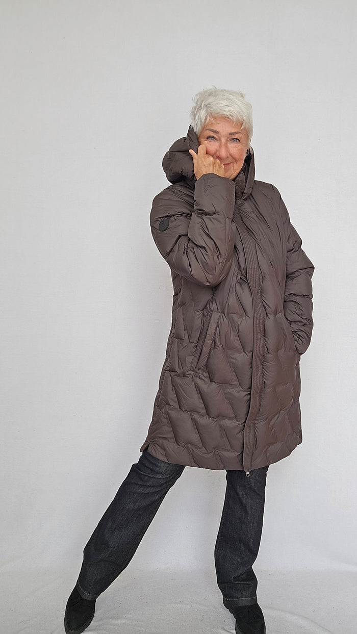 Cero Etage Dunjakke Dark brown / 36 Cero Etage- Boblejakke i dunmix kunstkolonialen
