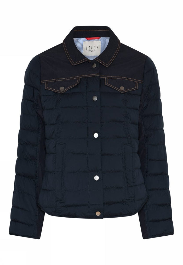 Cero Etage Jakke 36 / Dark navy Etage- Vattert jakke i denim-look kunstkolonialen