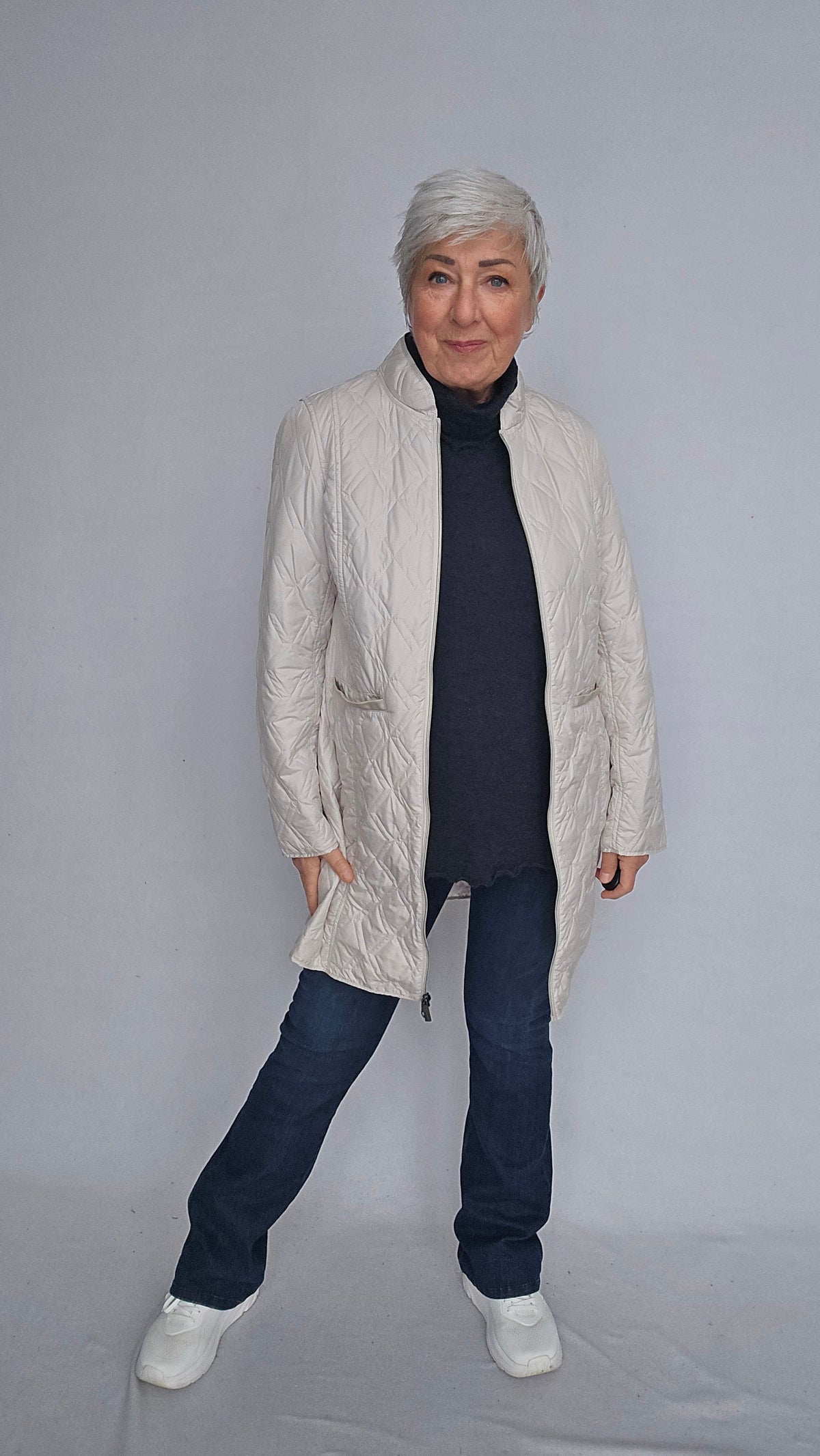 Cero Etage Jakke 36 / Kitt Etage- Quilted jacket long kunstkolonialen