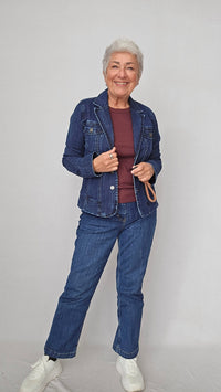 Cero Etage Jakke Cero Etage- Jeansjakke m/krage i Mørk Denim kunstkolonialen