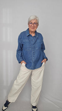 Cero Etage Jeansjakke Cero Etage- Oversize jakke i Lyocell kunstkolonialen