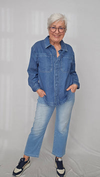 Cero Etage Jeansjakke Cero Etage- Oversize jakke i Lyocell kunstkolonialen