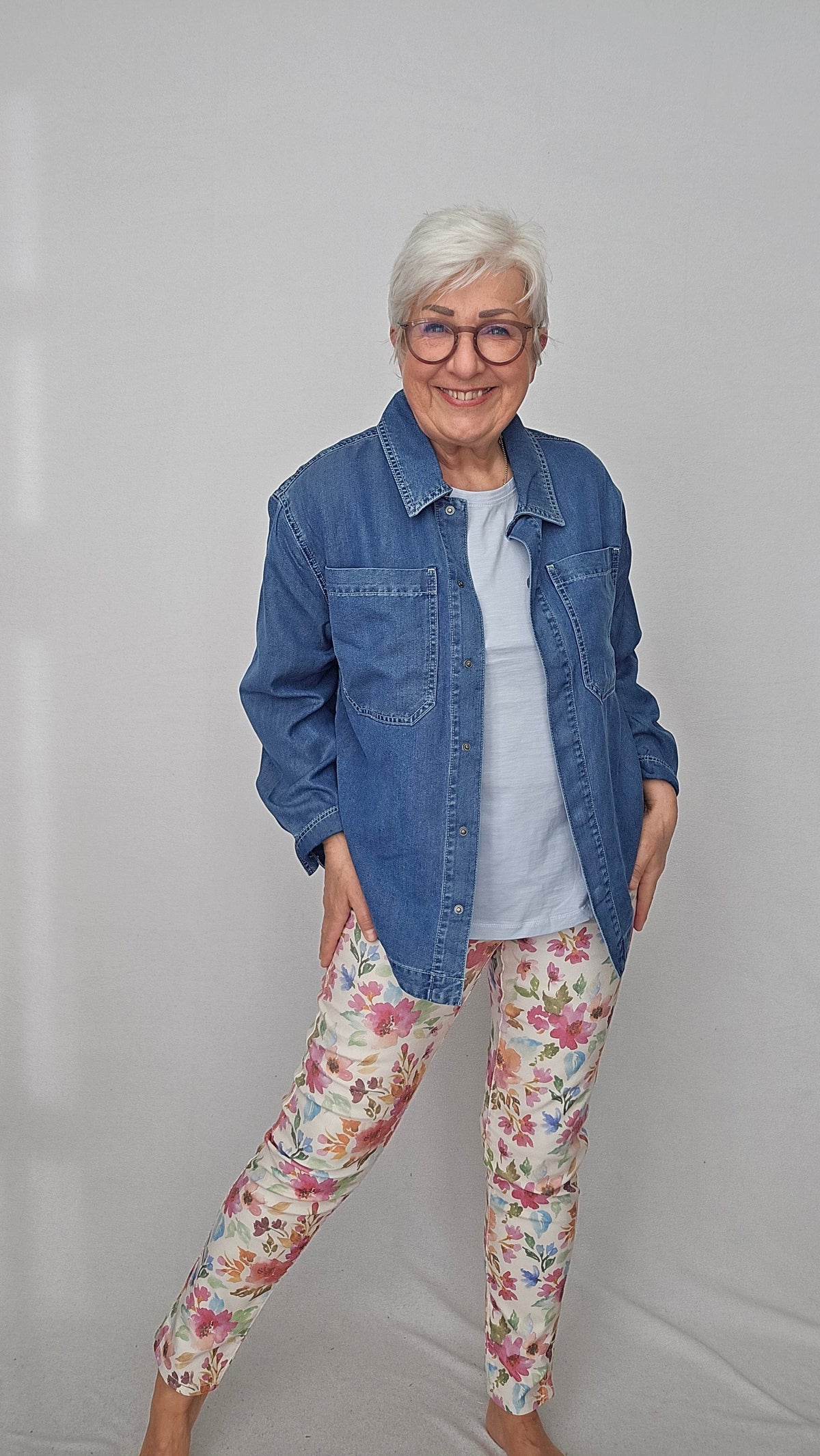 Cero Etage Jeansjakke Cero Etage- Oversize jakke i Lyocell kunstkolonialen