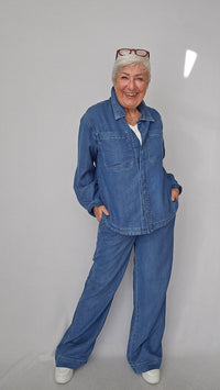 Cero Etage Jeansjakke S / Blue denim Cero Etage- Oversize jakke i Lyocell kunstkolonialen