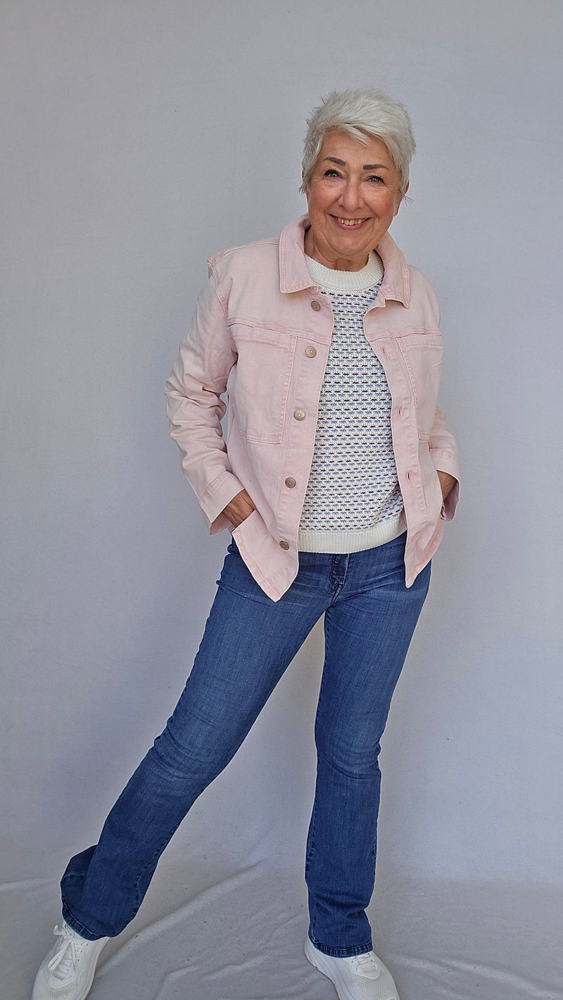 Cero Etage Jeansjakke S / Rose Cero Etage- Oversize denim jakke stone wash kunstkolonialen