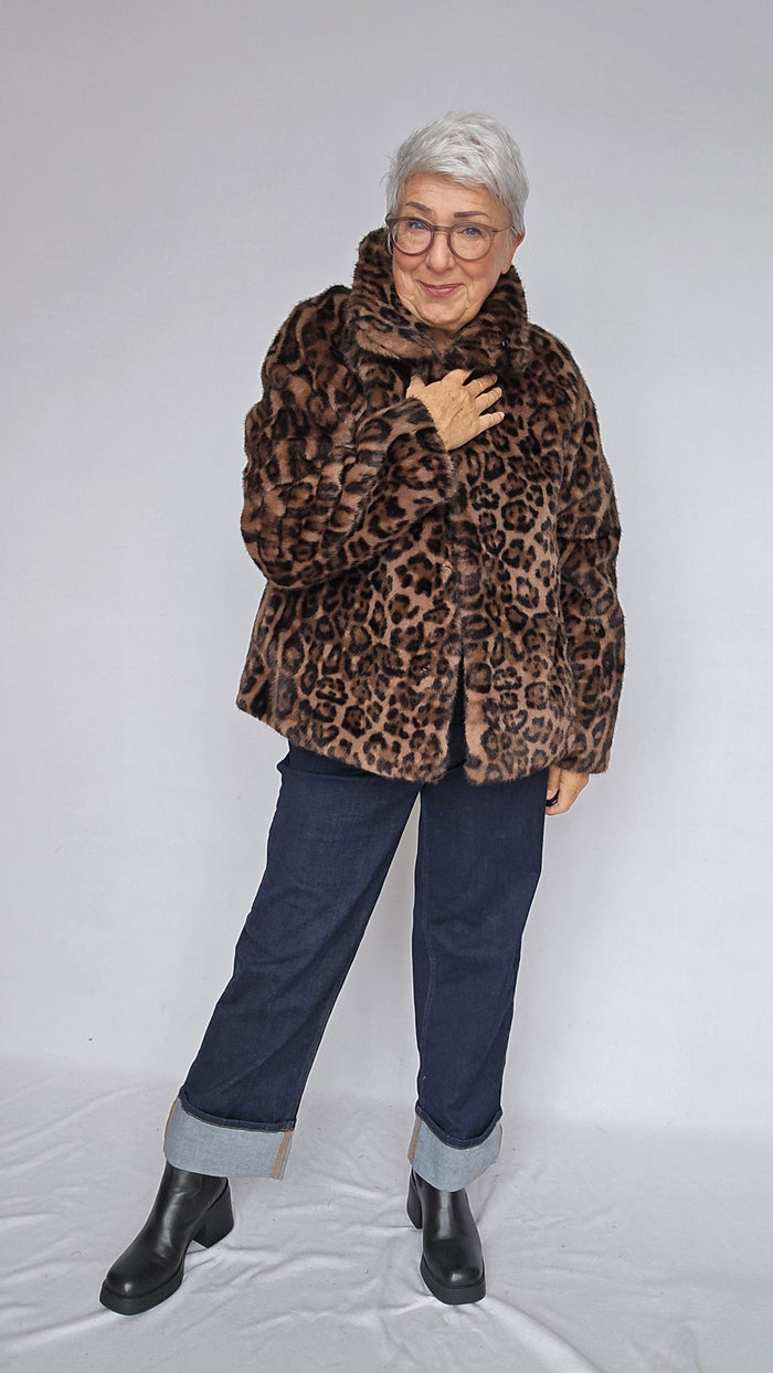 Cero Etage Kåpe Etage- Fake Fur Jacket Leopard kunstkolonialen