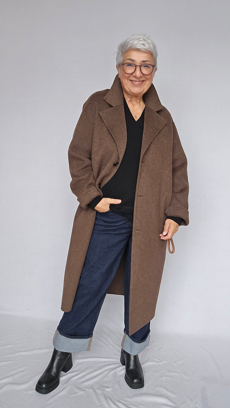 Cero Etage Kåpe Etage- Wool Coat Long kunstkolonialen