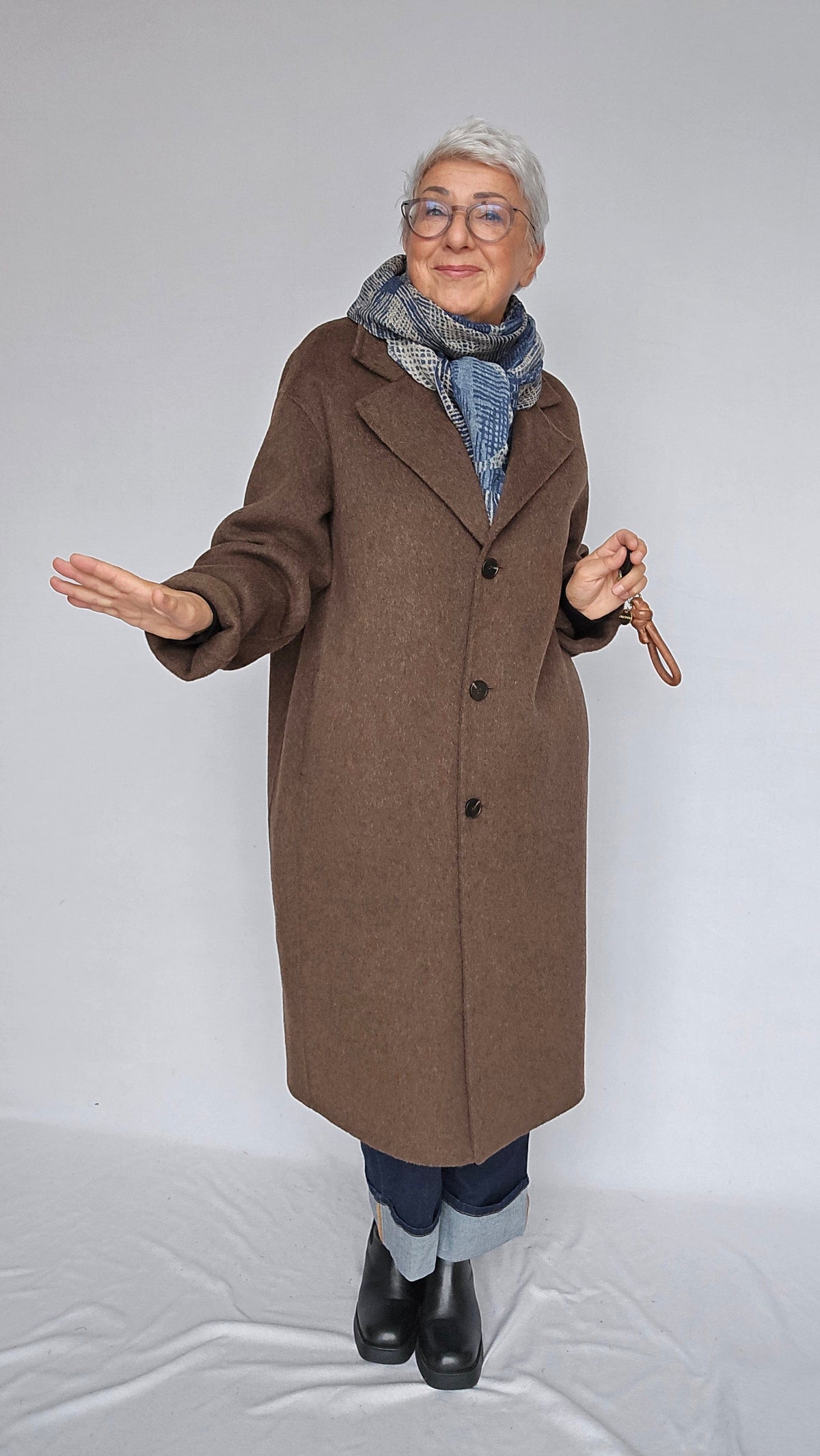 Cero Etage Kåpe Etage- Wool Coat Long kunstkolonialen