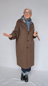 Cero Etage Kåpe Etage- Wool Coat Long kunstkolonialen