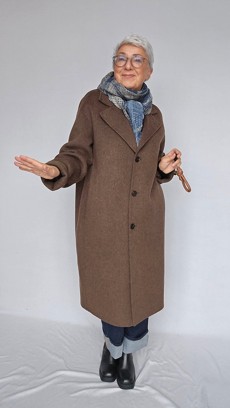 Cero Etage Kåpe Etage- Wool Coat Long kunstkolonialen
