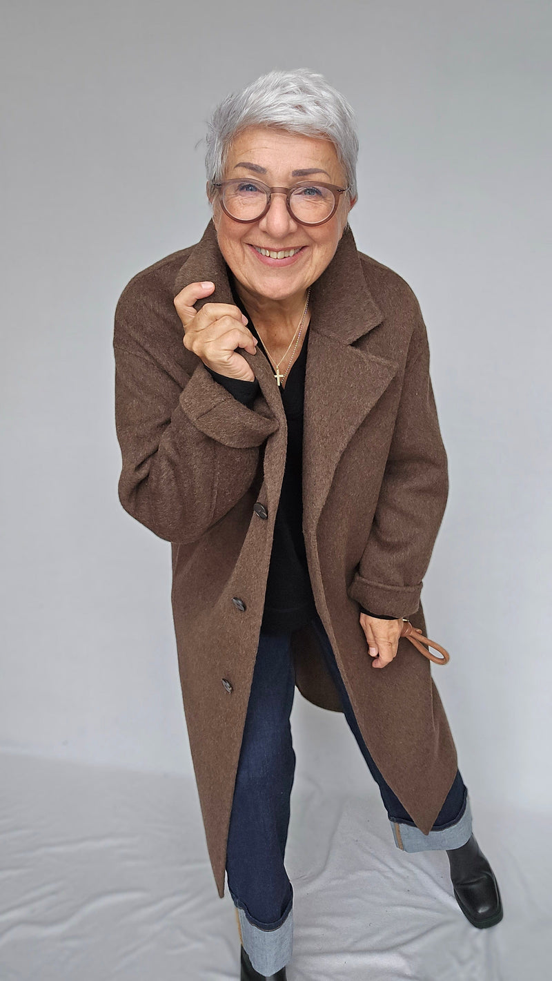 Cero Etage Kåpe Etage- Wool Coat Long kunstkolonialen