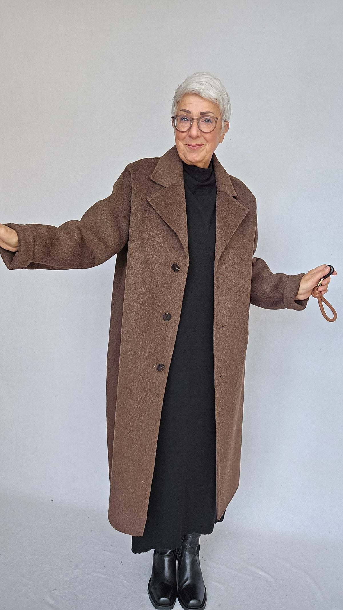 Cero Etage Kåpe Etage- Wool Coat Long kunstkolonialen