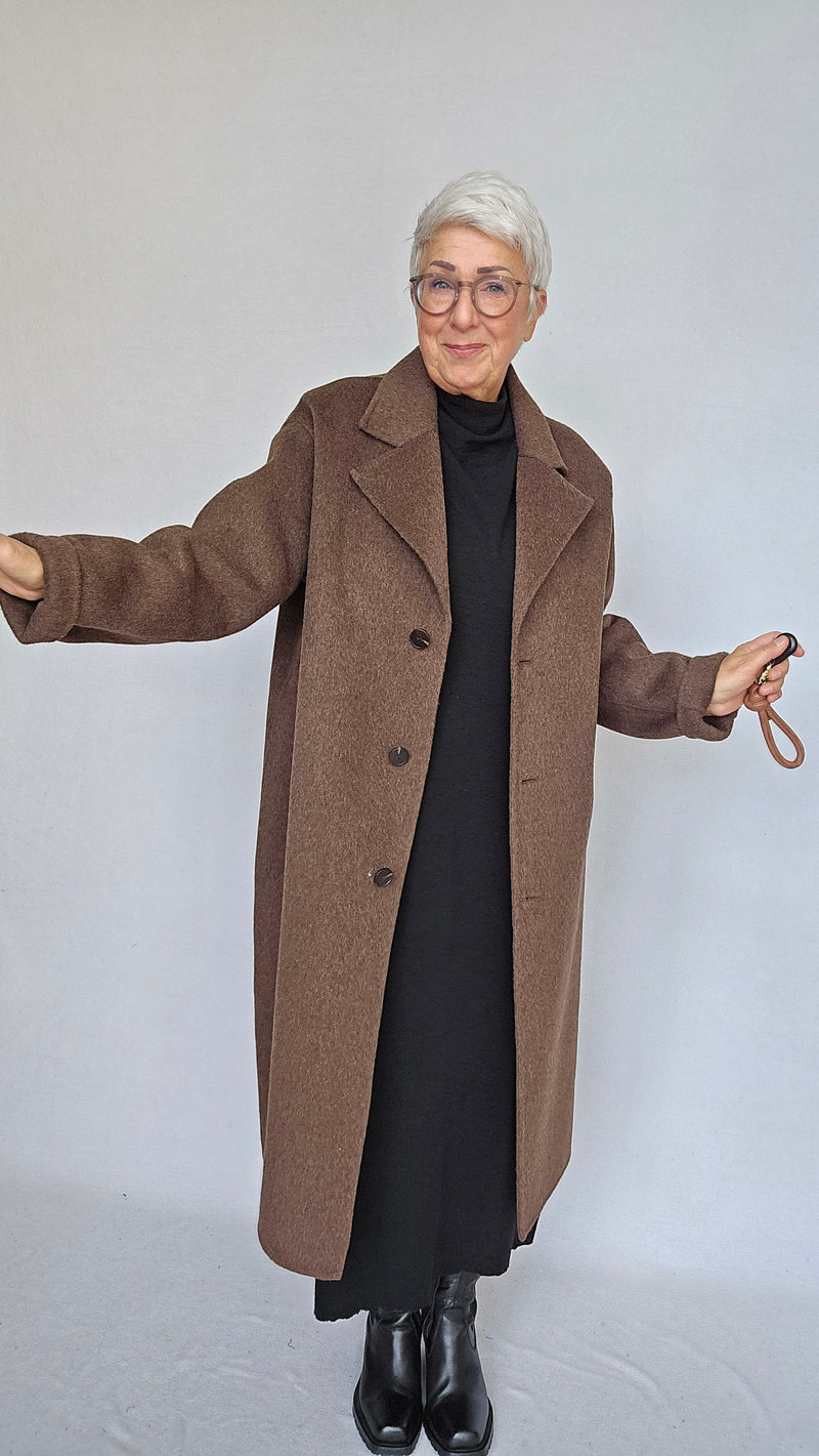 Cero Etage Kåpe Etage- Wool Coat Long kunstkolonialen