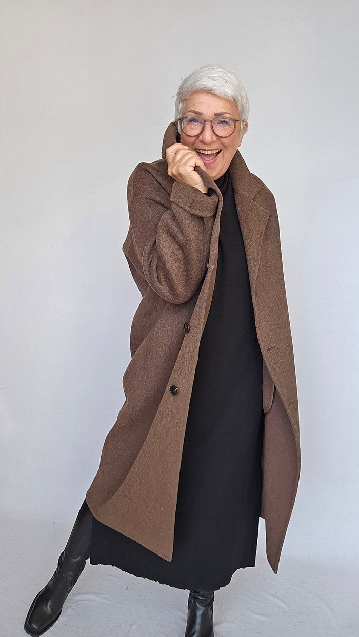 Cero Etage Kåpe Etage- Wool Coat Long kunstkolonialen