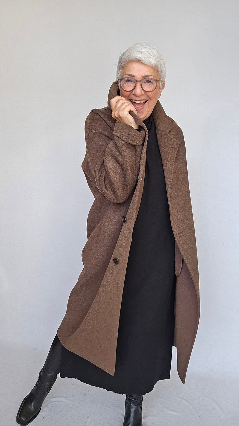 Cero Etage Kåpe Etage- Wool Coat Long kunstkolonialen