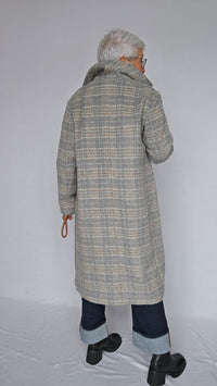 Cero Etage Kåpe Etage- Wool Coat Long Rutete kunstkolonialen