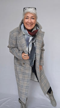 Cero Etage Kåpe Etage- Wool Coat Long Rutete kunstkolonialen