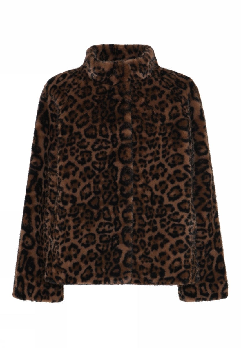 Cero Etage Kåpe S Etage- Fake Fur Jacket Leopard kunstkolonialen