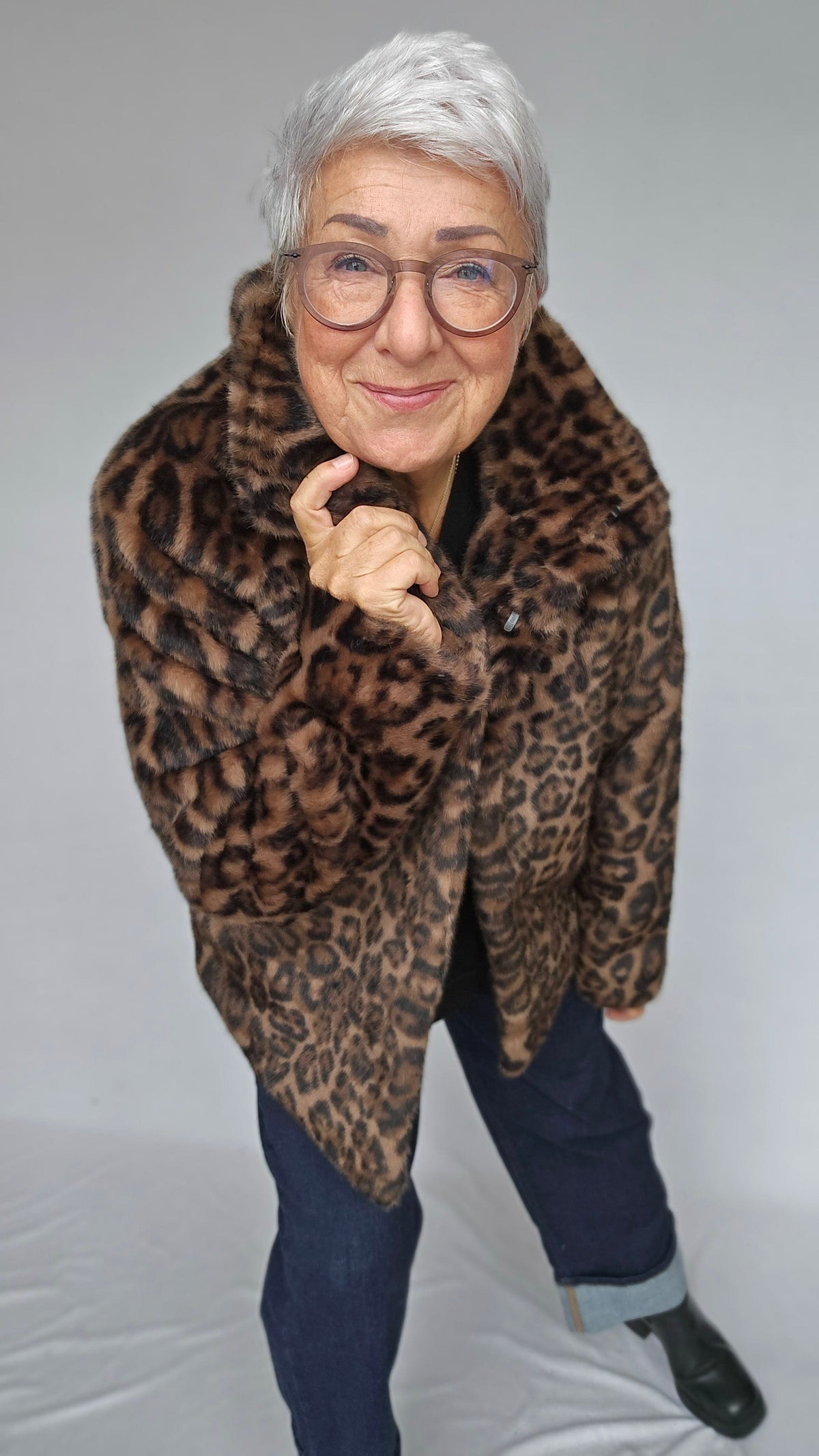 Cero Etage Kåpe S Etage- Fake Fur Jacket Leopard kunstkolonialen