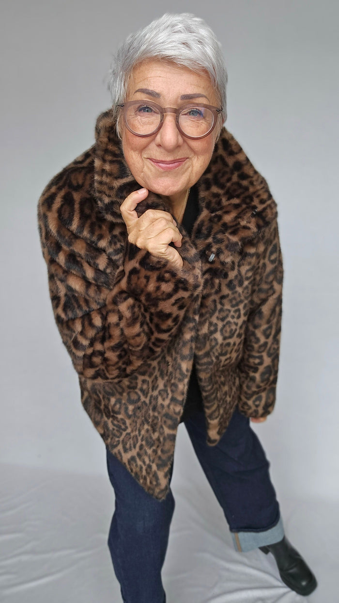 Cero Etage Kåpe S Etage- Fake Fur Jacket Leopard kunstkolonialen