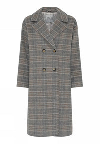 Cero Etage Kåpe S Etage- Wool Coat Long Rutete kunstkolonialen