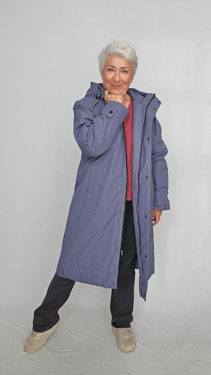 Cero Etage Regnjakke 36 / Winter Blue Cero Etage- Recycle Magic Rain Jacket LANG kunstkolonialen