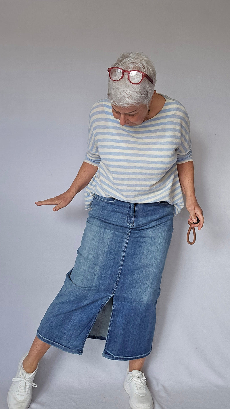 Cero Etage Skjørt CRO- Denim skirt m/splitt foran kunstkolonialen