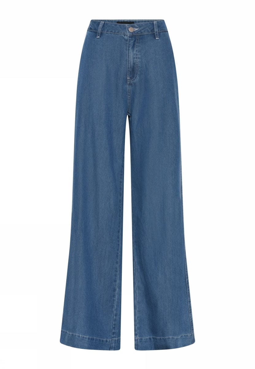 CRO Bukse 34 / Blue denim CRO- Wide pants i Lyocell kunstkolonialen