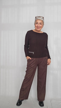 CRO Bukse 36 / Dark Brown CRO- Bukse i semsket look kunstkolonialen