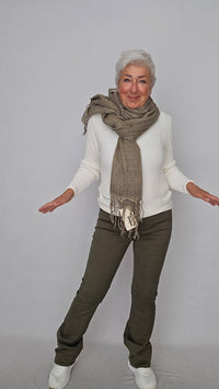 CRO Bukse Dark Olive / 34 CRO- Magic fit flared leg 82 cm kunstkolonialen