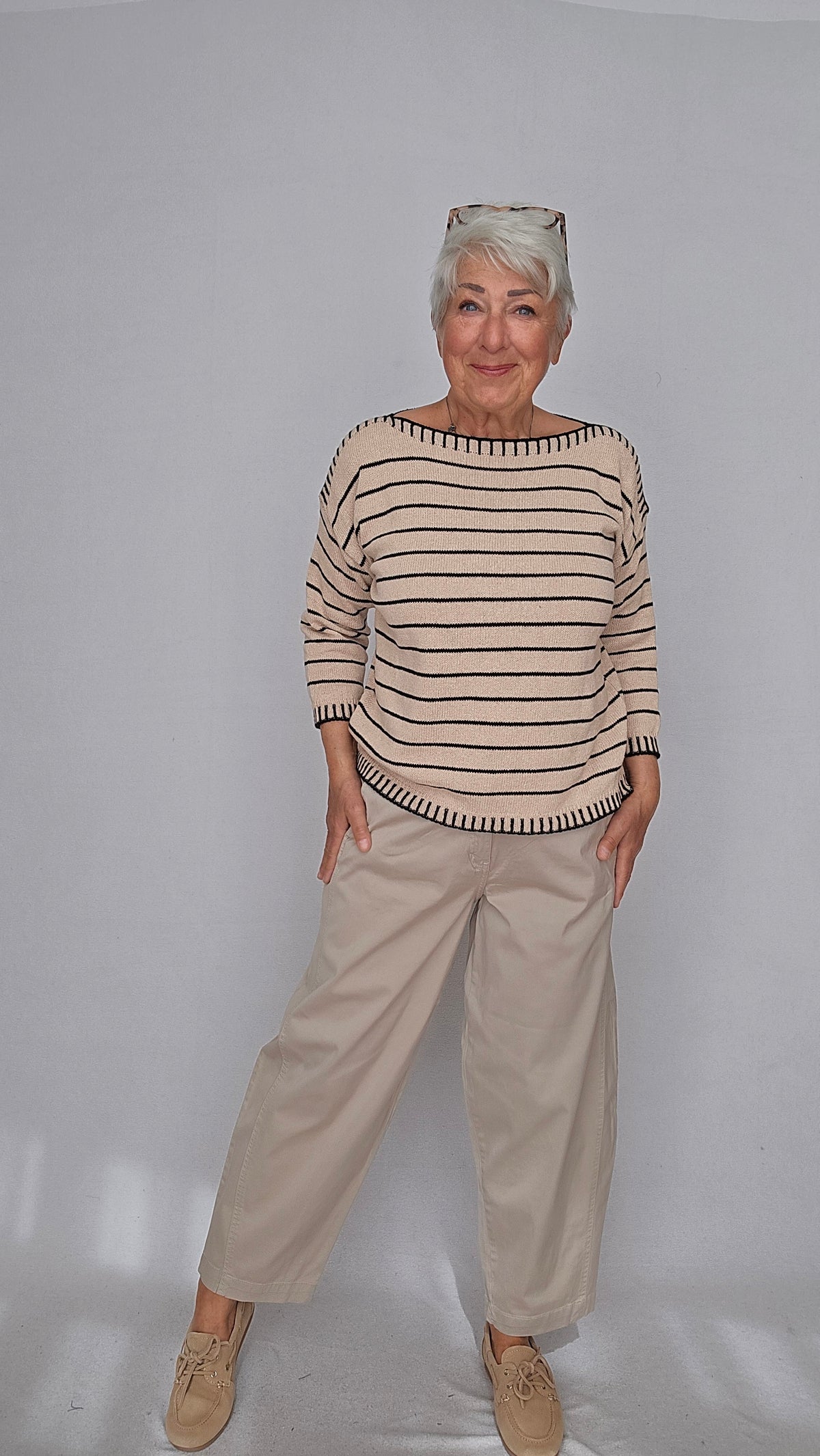 CRO Bukser Sand / 36 CRO- Barrel pants i bomull kunstkolonialen