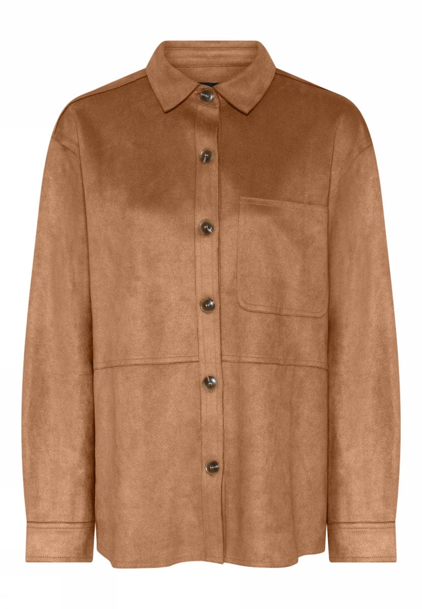 CRO Skjorte S / Camel CRO- Skjorte i semsket look kunstkolonialen