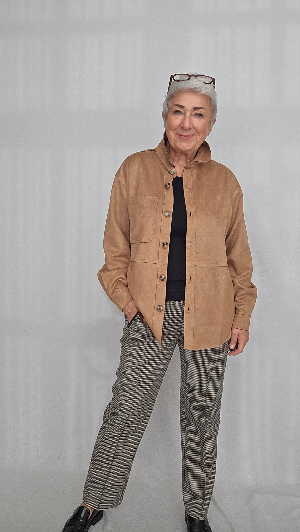 CRO Skjorte S / Camel CRO- Skjorte i semsket look kunstkolonialen