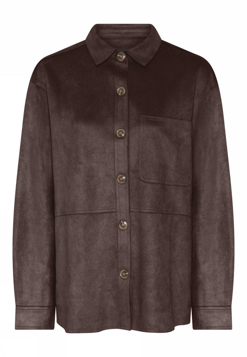 CRO Skjorte S / Dark Brown CRO- Skjorte i semsket look kunstkolonialen