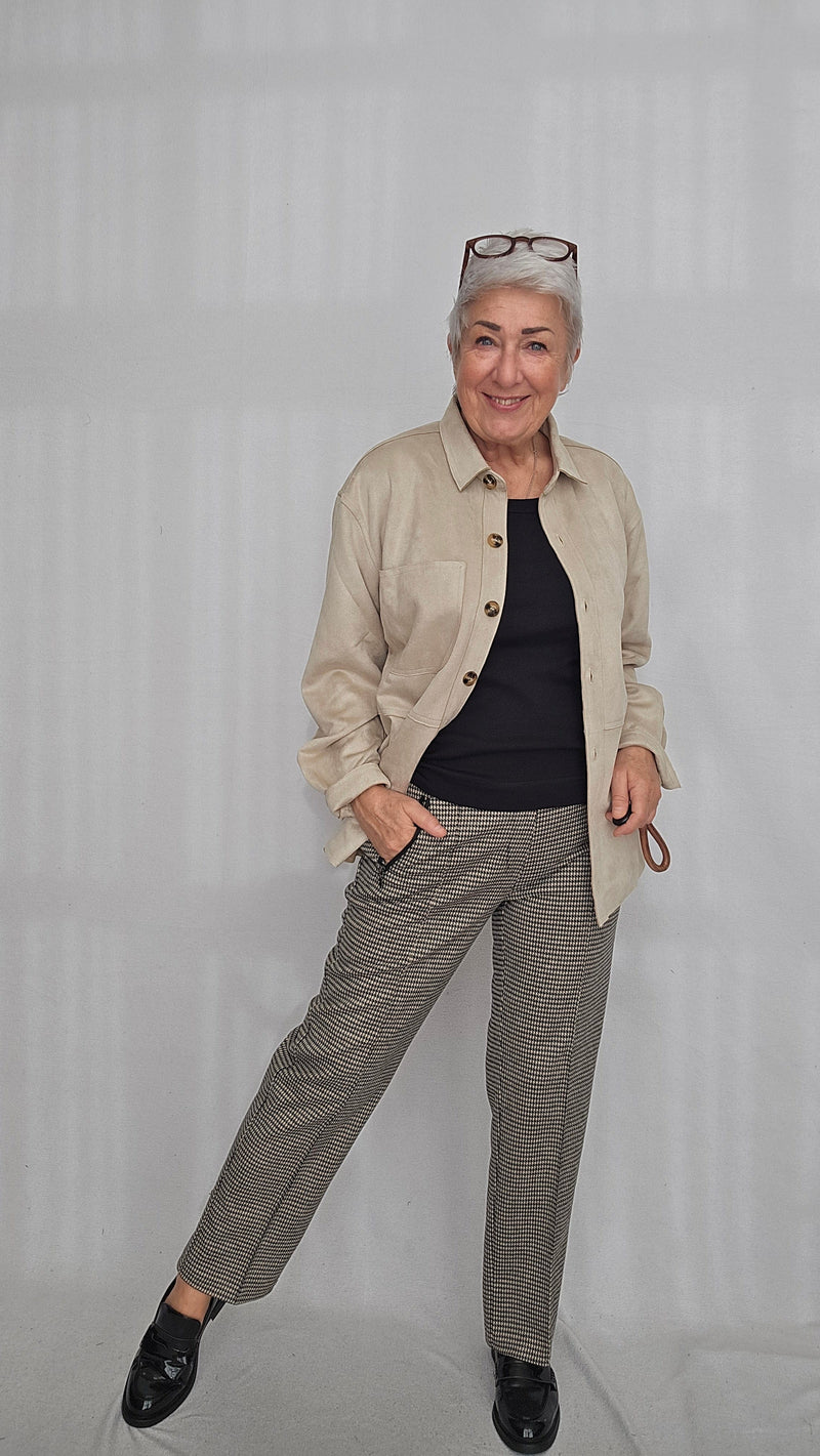 CRO Skjorte S / Sand CRO- Skjorte i semsket look kunstkolonialen