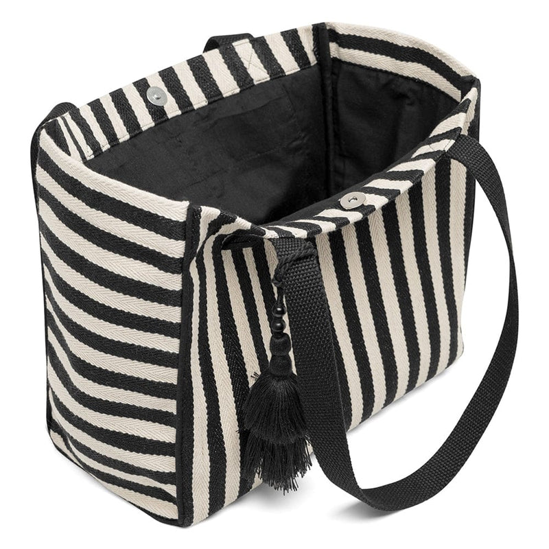 Depeche Shopper Depeche- Stor shopper, liten shopper og clutch i sort/hvit stripe kunstkolonialen