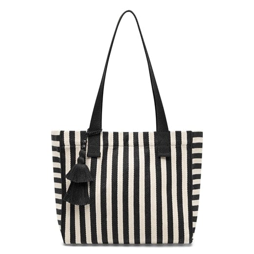 Depeche Shopper Liten shopper Depeche- Stor shopper, liten shopper og clutch i sort/hvit stripe kunstkolonialen