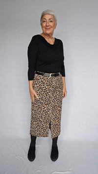 Depeche Skjørt Depeche- Jane Pencil Skirt i Leopardprint kunstkolonialen