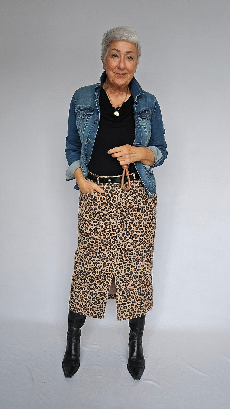 Depeche Skjørt Depeche- Jane Pencil Skirt i Leopardprint kunstkolonialen