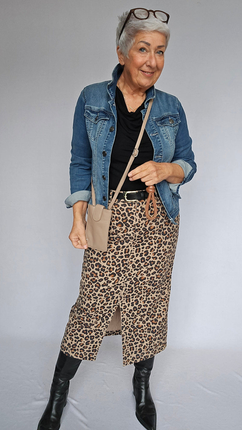 Depeche Skjørt Depeche- Jane Pencil Skirt i Leopardprint kunstkolonialen