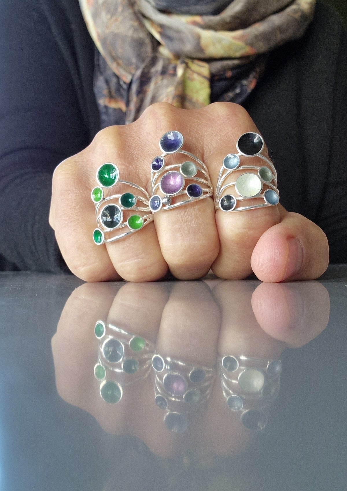 Embla Smykker Ring Embla Smykker- Boble ring med seks bobler kunstkolonialen