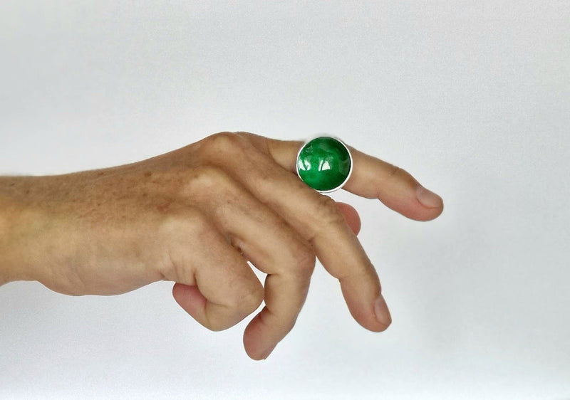 Embla Smykker Ring Julegrønn Embla Smykker- Boble ring stor- i forskjellige farger (23mm i diam) kunstkolonialen