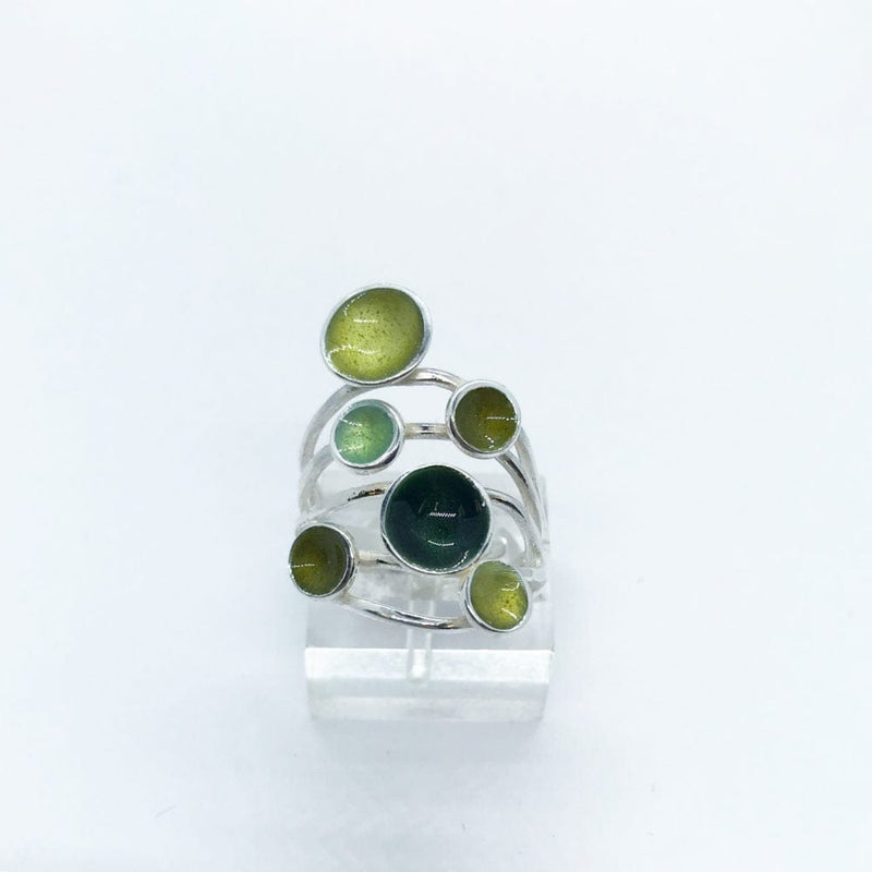 Embla Smykker Ring Olivenfarger Embla Smykker- Boble ring med seks bobler kunstkolonialen