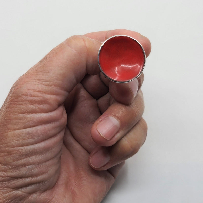 Embla Smykker Ring Rød Embla Smykker- Boble ring stor- i forskjellige farger (23mm i diam) kunstkolonialen