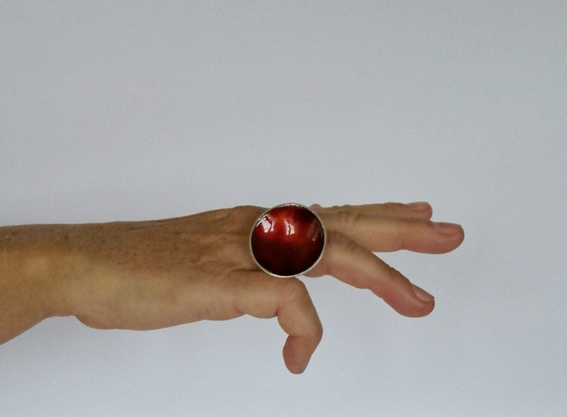 Embla Smykker Ring Rust Embla Smykker- Boble ring gigant- i forskjellige farger (34mm i diam) kunstkolonialen