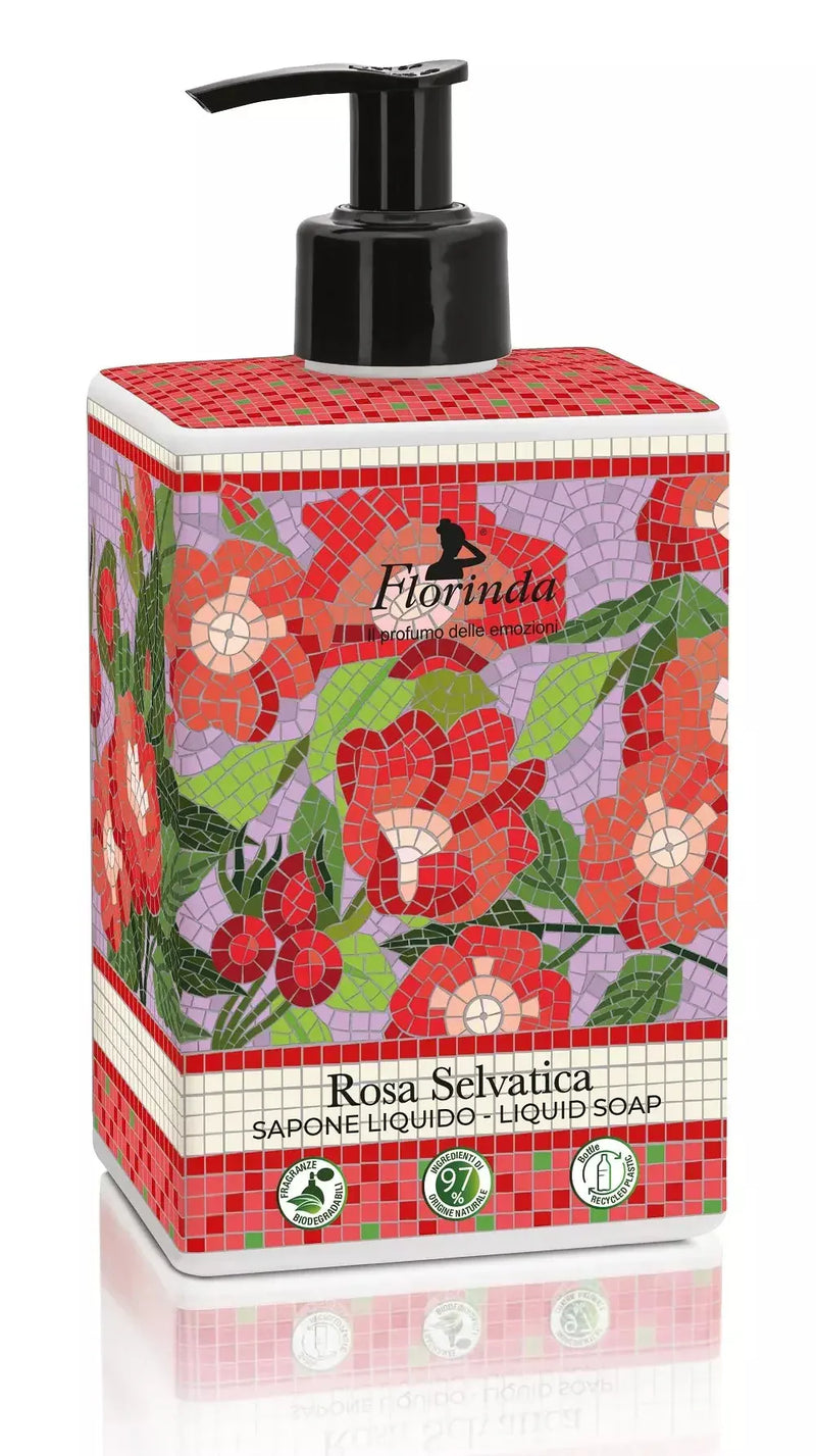 Florinda Såper Rosa Selvatica/Wild Rose Florinda- "Mosaici Italiano" Håndsåpe m/pumpe 500 ml kunstkolonialen
