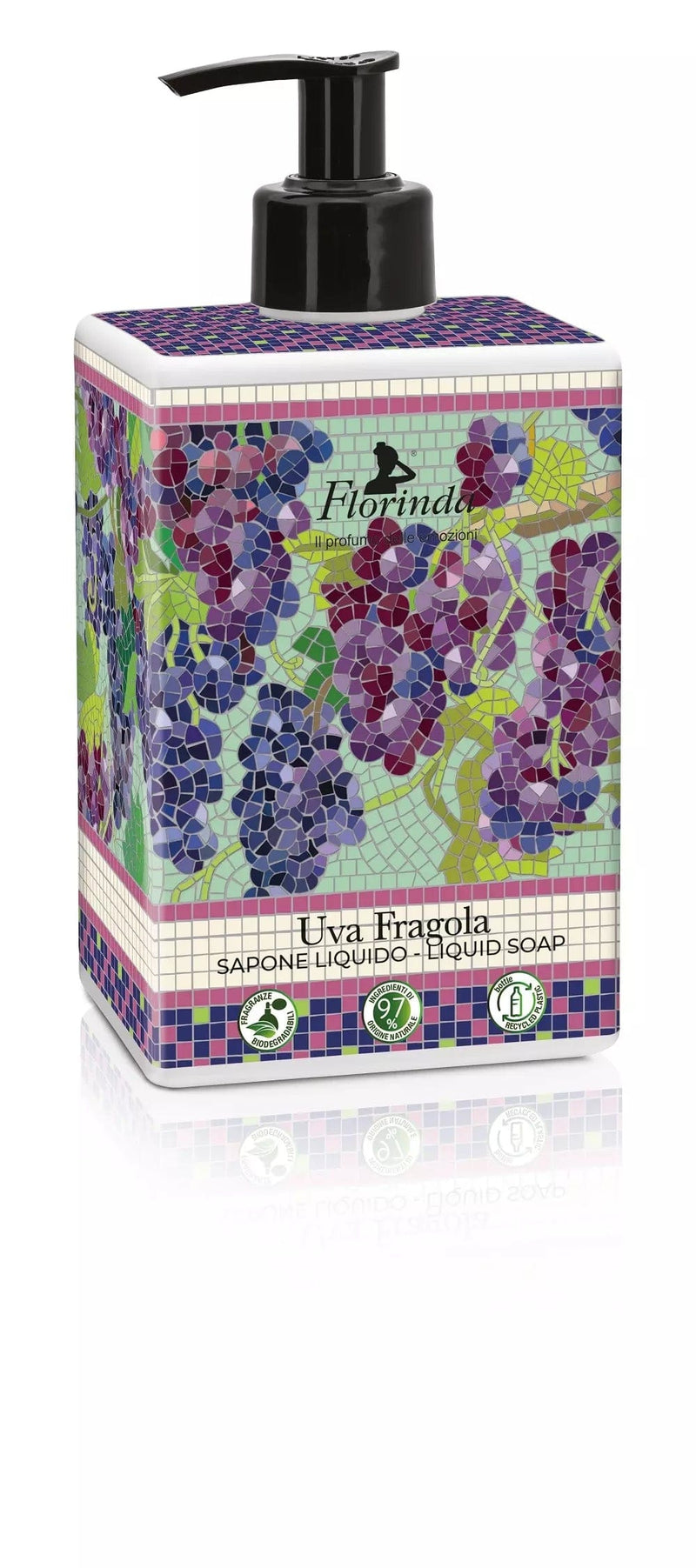 Florinda Såper Uva Fragola Florinda- "Mosaici Italiano" Håndsåpe m/pumpe 500 ml kunstkolonialen