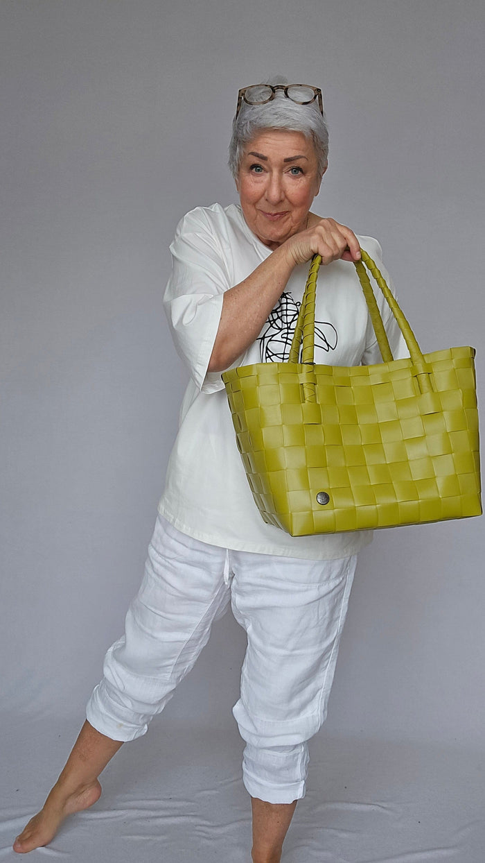 Handed By Handlenett Natural Lime Handed By- Paris Shopper- I mange fine farger  -COLOR ME HAPPY! kunstkolonialen